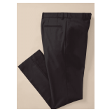 Stretch Flat-Front Pants with Elastic Waist - Style: 4510SE-SX Color: Black Sizes: Assorted