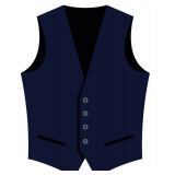 4-Button V-Neck Vest with Fabric-Covered Buttons - Style: 4361VF-117 Color: Midnight Blue Sizes: Assorted
