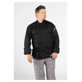 Unisex Chef Coat – 65% Polyester / 35% Cotton  Style: U0403  Colors: Black / White  Sizes: Assorted