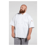 Unisex Chef Coat – 65% Polyester / 35% Cotton with 100% Mesh Style: U0430 Color: White Sizes: Assorted