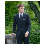 Dante (Ike) 2-Button Notch Side-Vent Coats - Style: 8845C-B Color: Black Sizes: Assorted