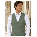 Mens Vest 85% Poly / 13% Viscose / 2% Spandex - Style: 4374VS Color: Celadon Green