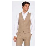 Mens Vest 85% Poly / 13% Viscose / 2% Spandex - Style: 4374VS Color: Tan