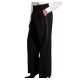 Assorted Polyester Comfort Waist Pleated Pants with Satin Stripe in Black  Style: 3036P-R  Color: Black  Sizes: 28, 39 & 42