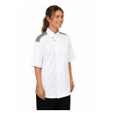 Unisex Chef Coat – 55% Polyester / 42% Cotton / 3% Spandex Style: U0718HC Color: White Sizes: Assorted