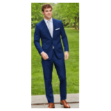 Men Coat 74% Poly / 24% Viscose / 2% Spandex - Style: 4372PVS-R Color: Navy