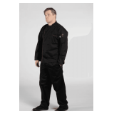 Unisex Chef Coat – 65% Polyester / 35% Cotton Style: U0432 Colors: Black/Red / Black/White / White/Royal / White Sizes: Assorted