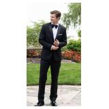 Poly/Viscose 2 Button Notch Tuxedo Coat - Style: 4352PV-B Color: Black