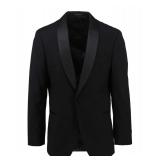 1 Button Shawl Coat w/ Black Satin Lapel - Style: 8331PVS-R Color: Black