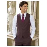 Mens Vest 85% Poly / 13% Viscose / 2% Spandex - Style: 4374VS Color: Raisin