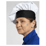 Unisex Twill Chef Hat – 65% Polyester / 35% Cotton Style: U0150 Color: White/Black