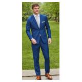 Men Coat 74% Poly / 24% Viscose / 2% Spandex - Style: 4372PVS-R Color: Cobalt