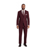 Colton Burgundy 2-Button Pick-Stitch Suit Coat - Style: 8544C-45R Color: Burgundy Size: 40