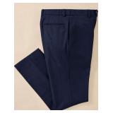 Stretch Ultra-Fit Flat-Front Pants with Elastic Waist - Style: 4510UE-37S Color: Navy Sizes: Assorted