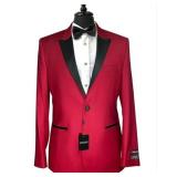 Stretch 1 Button Peak Tuxedo Coat - Styles: 4351PVS-L / 4351PVS-LX Colors: Black, Red & White ... Stock photo does not show all colors