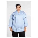 Endeavor Zip Chef Coat with Mesh Style: U0704 Color: Sky Blue Sizes: Assorted