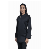Lycra Hidden-Snap Chef Coat, Long Sleeve with Mesh Back Style: U0721 Color: Black Sizes: Assorted