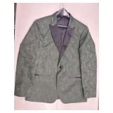 1-Button Paisley Peak Coat with Satin Lapel - Style: 4981C-S Color: Green Sizes: Assorted