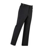 Assorted Fitted Adjustable Flat-Front Polyester Pants with Satin Stripe in Black  Style: 3033SF-B  Color: Black  Sizes: 18, 20, 22, 26 & 28