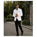 1-Button White Shawl Dinner Jacket - Style: 367C-S Color: White Sizes: Assorted