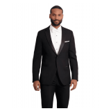 1-Button Regular-Fit Notch Coats with Satin Lapel - Styles: 5422C-B / 5422C-RX / 5422C-XL Color: Black Sizes: Assorted