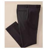 Stretch Flat-Front Pants with Elastic Waist - Style: 4510SE-B Color: Black Sizes: Assorted
