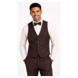 Mens Vest 74% Poly / 24% Rayon / 2% Spandex - Style: 4371VS Colors: Brown, Charcoal, Cobalt, Grey, Navy, Tan & White ... Stock photo does not show all colors