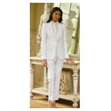 Womens Coat 74% Poly / 24% Viscose / 2% Spandex - Style: 2374PVS-R Color: White (See Description for Details)