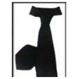 100% Silk Solid Four-in-Hand Ties - Style: 5140F Color: Black