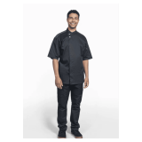 Unisex Chef Coat – 55% Polyester / 42% Cotton / 3% Spandex Style: U0718HC Color: Black Sizes: Assorted