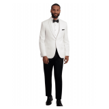 1-Button Slim-Fit White Shawl Dinner Jacket - Styles: 367SF-L / 367SF-XL / 367SF-XX Color: White Sizes: Assorted