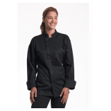 Lycra Double-Pocket Chef Coat, Long Sleeve with Mesh Back Style: U0715 Color: Black Sizes: Assorted
