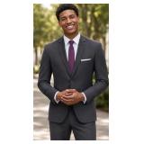 Men Coat 74% Poly / 24% Viscose / 2% Spandex - Style: 4372PVS-R Color: Charcoal