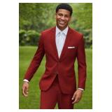Men Coat 74% Poly / 24% Viscose / 2% Spandex - Style: 4372PVS-R Color: Red