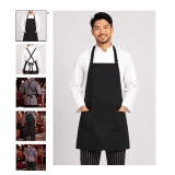 Crossback Three-Pocket Long Apron – One Size Style: U3092L Color: Black Size: One Size