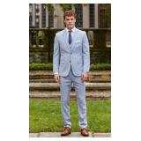 Mens Coat 85% Poly / 13% Viscose / 2% Spandex - Style: 4374PVS-R Color: Oxford Blue
