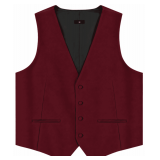 Mixed Full-Back & Backless Vests with Fabric Buttons - Styles: 8361VF-45 / 8361VFM-70 / 8361VFMA-70 Colors: Burgundy / White Sizes: Assorted