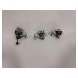 (3) Spinning Fishing Reels: Quantum Bill Dance Special Edition, Quantum Formula FMA10, and Shakespeare