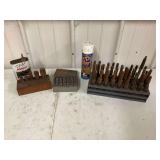 Machinist Tool Assortment Including Drill Bits, Taps, Stamps, and Cutting Fluid