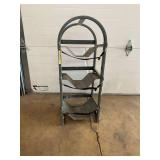 Industrial Gray Steel Three-Tier Cylinder Storage Rack with Integrated Securing Straps.... 37x14x14