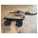 Lot of Two Tool Belts Including Husky Black Canvas and Tan Fabric Utility Rig