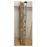 Two Level Tools: One Wood and Metal Bound Level, One Aluminum I-Beam Level