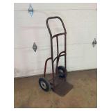 Red Painted Steel Hand Truck with Solid Rubber Wheels... 45in