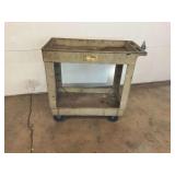 Molded Plastic Utility Cart with Two Shelves and Casters.... 32x34x17