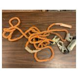 Frontline Fall Protection Shock Absorbing Lanyard with Rope and Snap Hooks
