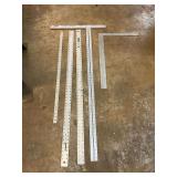 Assorted Metal Measuring Tools and T-Squares