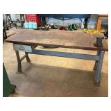 Industrial Heavy-Duty Workbench with Wooden Top, Steel Base, Drawer, and Columbian Vise..... 32x72x30