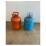 Lot of Two Refrigerant Cylinders: Arkema R-404A and ICOR International Hot Shot R-414B