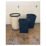 Plastic Waste Containers and Storage Drum.. Tallest is 35 in