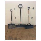 Lot of Three Snow Shovels including Suncast Steel Core